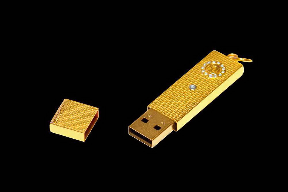 MJ - USB Flash Drive Gold Diamond Limited Edition - Gold 585, Platinum Diamonds