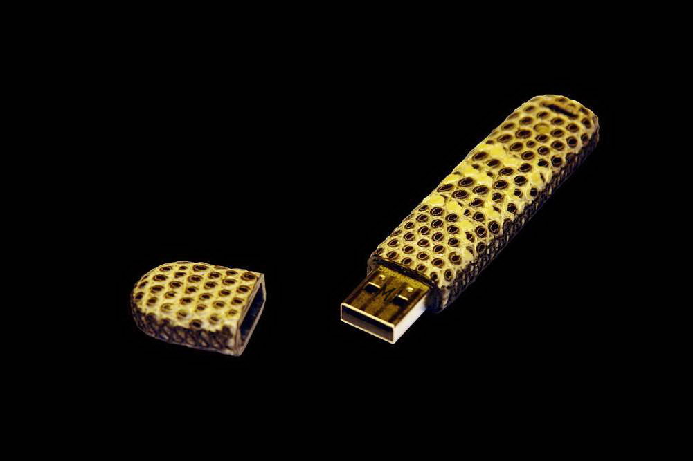 MJ - USB Flash Drive Leather Edition - Water Varanus, Monitor Lizard.